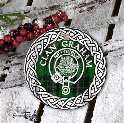 Graham Modern Clan Tartan Crest Badge Plaid Ornament Gift. Christmas Tree Ornament Tartan Ornament Great Christmas Ornaments Gift - Scotstee Shop