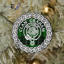 Graham Modern Clan Tartan Crest Badge Plaid Ornament Gift. Christmas Tree Ornament Tartan Ornament Great Christmas Ornaments Gift - Scotstee Shop