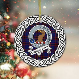 Wedderburn Tartan Ornament,  ceramic ornament, personalized christmas ornaments, christmas tree ornaments, christmas door decorations, Plaid Ornament, Tartan Ceramic Ornament