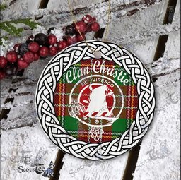 Christie Scottish Clan Tartan Crest Badge Plaid Ornament Gift. Christmas Tree Ornament Chisholm Clan Tartan Ornament Great Christie Ornaments Gift