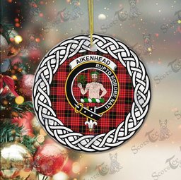 Aikenhead Scottish Clan Tartan Crest Badge Plaid Ornament Gift. Christmas Tree Ornament Aikenhead Clan Tartan Ornament,  ceramic ornament, personalized christmas ornaments, christmas tree ornaments, christmas door decorations, Plaid Ornament, Tartan Ceramic Ornament