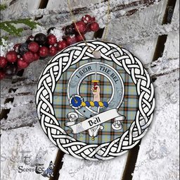 Bell Scottish Clan Tartan Crest Badge Plaid Ornament Gift. Christmas Tree Ornament Bell Clan Tartan Ornament,  ceramic ornament, personalized christmas ornaments, christmas tree ornaments, christmas door decorations, Plaid Ornament, Tartan Ceramic Ornament