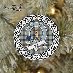 Bell Scottish Clan Tartan Crest Badge Plaid Ornament Gift. Christmas Tree Ornament Bell Clan Tartan Ornament,  ceramic ornament, personalized christmas ornaments, christmas tree ornaments, christmas door decorations, Plaid Ornament, Tartan Ceramic Ornament