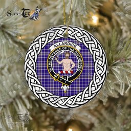 Allardice Scottish Clan Tartan Crest Badge Plaid Ornament Gift. Christmas Tree Ornament Allardice Clan Tartan Ornament,  ceramic ornament, personalized christmas ornaments, christmas tree ornaments, christmas door decorations, Plaid Ornament, Tartan Ceramic Ornament