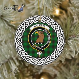 Halkett Tartan Ornament,  ceramic ornament, personalized christmas ornaments, christmas tree ornaments, christmas door decorations, Plaid Ornament, Tartan Ceramic Ornament