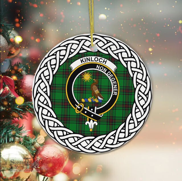 Kinloch Tartan Ornament,  ceramic ornament, personalized christmas ornaments, christmas tree ornaments, christmas door decorations, Plaid Ornament, Tartan Ceramic Ornament