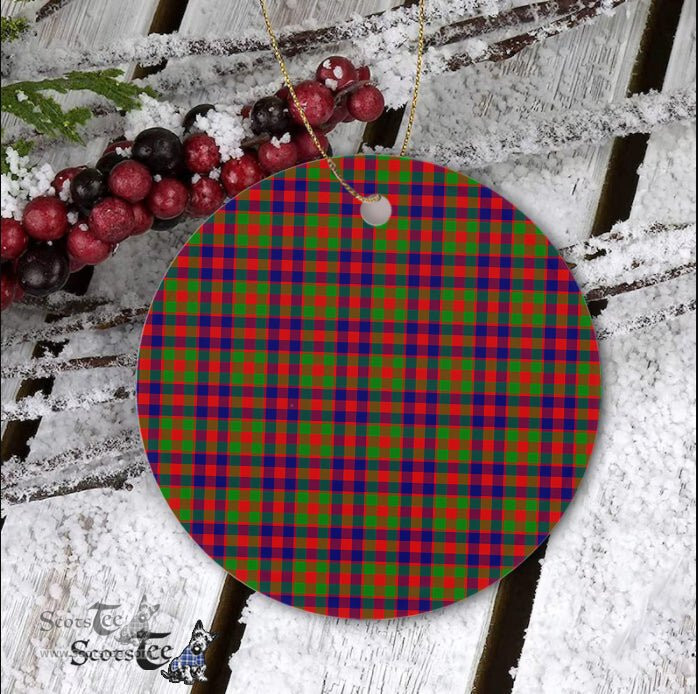 Plaid Christmas Ornaments Scottish Clan Gow Tartan Ornament,  ceramic ornament, personalized christmas ornaments, christmas tree ornaments, christmas door decorations, Plaid Ornament, Tartan Ceramic Ornament