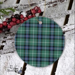 Plaid Christmas Ornaments Scottish Clan MacDonald Of The Isles Hunting Ancient Tartan Ceramic Ornament Plaid Ornaments - Scotstee Shop