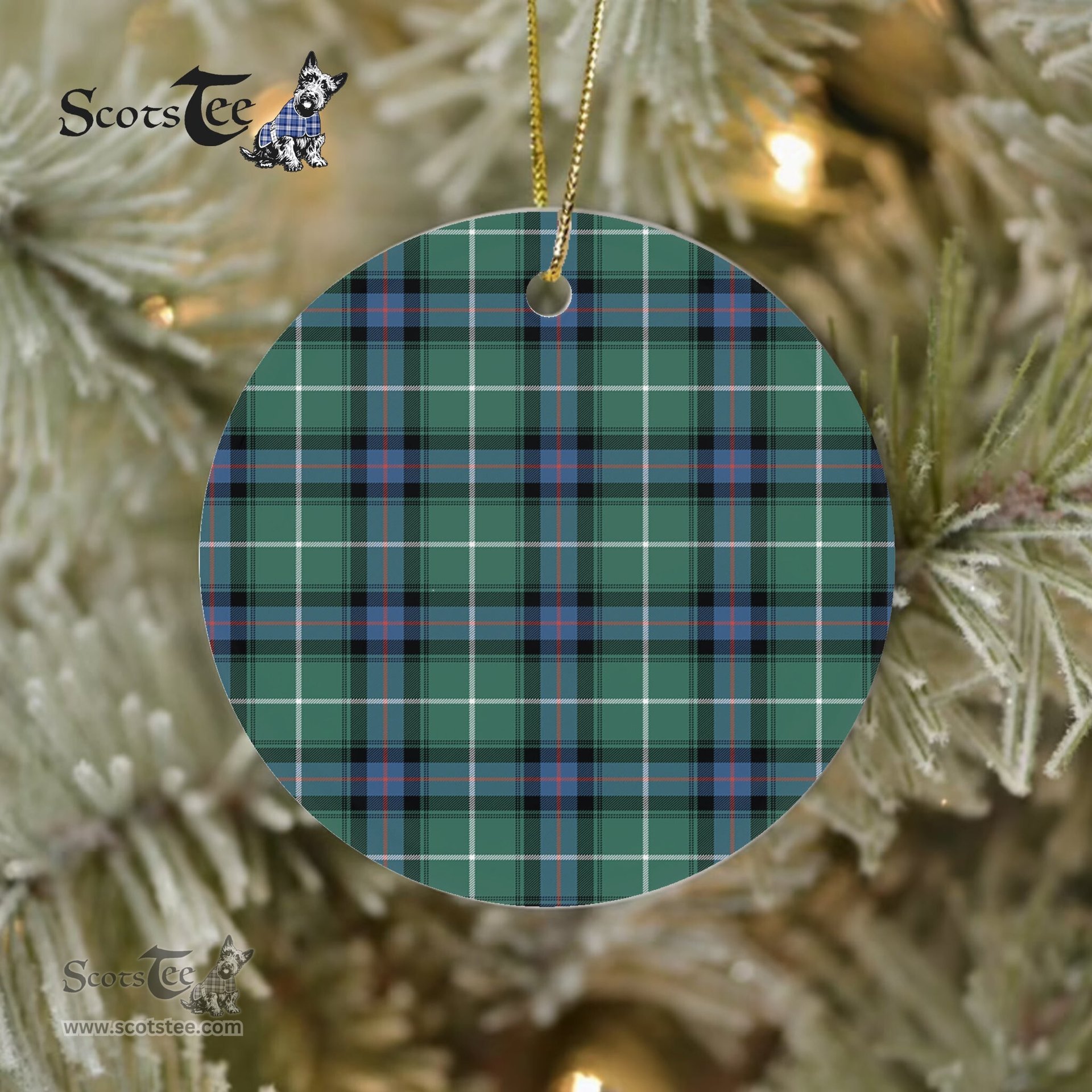 Plaid Christmas Ornaments Scottish Clan MacDonald Of The Isles Hunting Ancient Tartan Ceramic Ornament Plaid Ornaments - Scotstee Shop