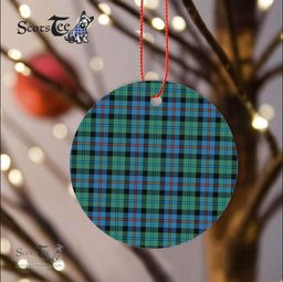 Plaid Christmas Ornaments Scottish Clan Campbell Of Cawdor Ancient Tartan Ornament,  ceramic ornament, personalized christmas ornaments, christmas tree ornaments, christmas door decorations, Plaid Ornament, Tartan Ceramic Ornament