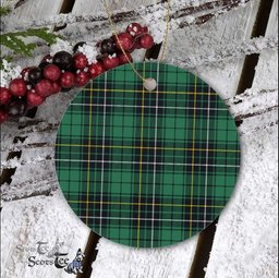 Plaid Christmas Ornaments Scottish Clan MacAlpine Ancient Tartan Ceramic Ornament Plaid Ornaments - Scotstee Shop
