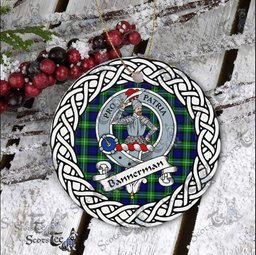 Bannerman Scottish Clan Tartan Crest Badge Plaid Ornament Gift. Christmas Tree Ornament Bannerman Clan Tartan Ornament,  ceramic ornament, personalized christmas ornaments, christmas tree ornaments, christmas door decorations, Plaid Ornament, Tartan Ceramic Ornament