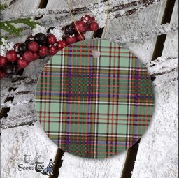 Plaid Christmas Ornaments Scottish Clan MacAndrew Tartan Ceramic Ornament Plaid Ornaments - Scotstee Shop