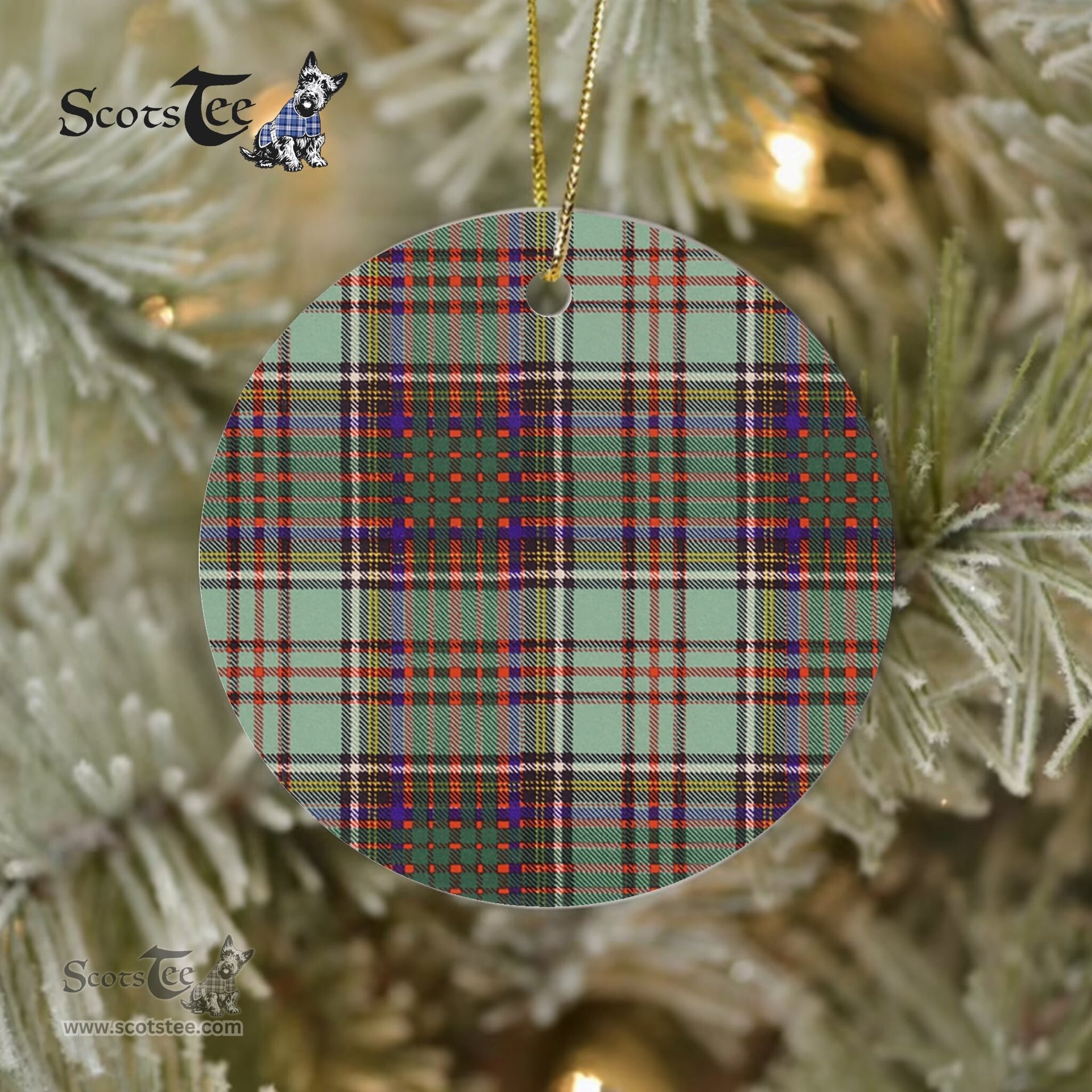 Plaid Christmas Ornaments Scottish Clan MacAndrew Tartan Ceramic Ornament Plaid Ornaments - Scotstee Shop