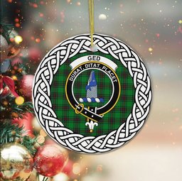 Ged Tartan Ornament,  ceramic ornament, personalized christmas ornaments, christmas tree ornaments, christmas door decorations, Plaid Ornament, Tartan Ceramic Ornament
