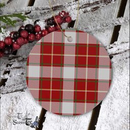 Plaid Christmas Ornaments Scottish Clan MacFie Tartan Ceramic Ornament Plaid Ornaments - Scotstee Shop