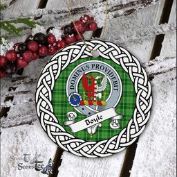 Boyle Scottish Clan Tartan Crest Badge Plaid Ornament Gift. Christmas Tree Ornament Boyle Clan Tartan Ornament,  ceramic ornament, personalized christmas ornaments, christmas tree ornaments, christmas door decorations, Plaid Ornament, Tartan Ceramic Ornament