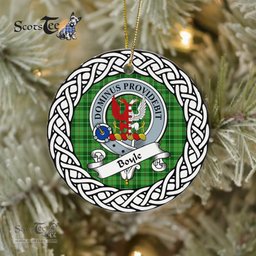 Boyle Scottish Clan Tartan Crest Badge Plaid Ornament Gift. Christmas Tree Ornament Boyle Clan Tartan Ornament,  ceramic ornament, personalized christmas ornaments, christmas tree ornaments, christmas door decorations, Plaid Ornament, Tartan Ceramic Ornament