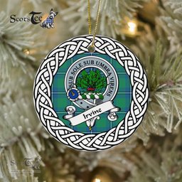Irvine Tartan Ornament,  ceramic ornament, personalized christmas ornaments, christmas tree ornaments, christmas door decorations, Plaid Ornament, Tartan Ceramic Ornament