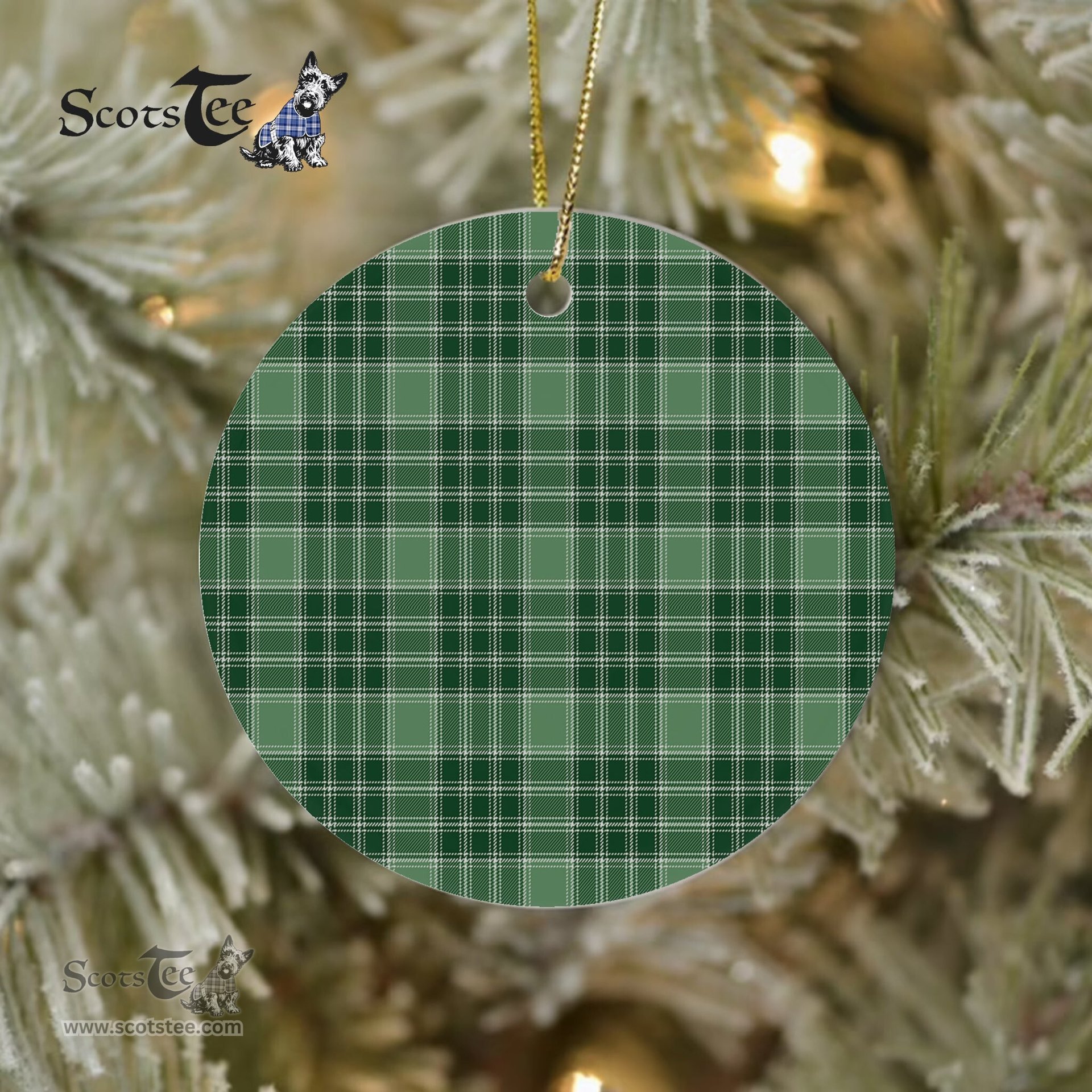 Plaid Christmas Ornaments Scottish Clan MacDonald Lord Of The Isles Hunting Tartan Ceramic Ornament Plaid Ornaments - Scotstee Shop