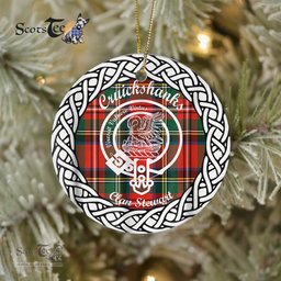 Cruickshanks Scottish Clan Tartan Crest Badge Plaid Ornament Gift. Christmas Tree Ornament Cruickshanks Clan Tartan Ornament,  ceramic ornament, personalized christmas ornaments, christmas tree ornaments, christmas door decorations, Plaid Ornament, Tartan Ceramic Ornament