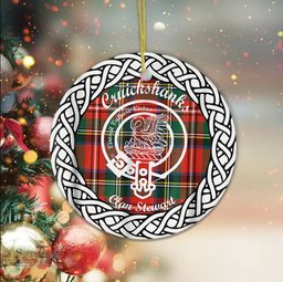 Cruickshanks Scottish Clan Tartan Crest Badge Plaid Ornament Gift. Christmas Tree Ornament Cruickshanks Clan Tartan Ornament,  ceramic ornament, personalized christmas ornaments, christmas tree ornaments, christmas door decorations, Plaid Ornament, Tartan Ceramic Ornament