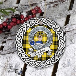 Barclay Scottish Clan Tartan Crest Badge Plaid Ornament Gift. Christmas Tree Ornament Barclay Clan Tartan Ornament,  ceramic ornament, personalized christmas ornaments, christmas tree ornaments, christmas door decorations, Plaid Ornament, Tartan Ceramic Ornament