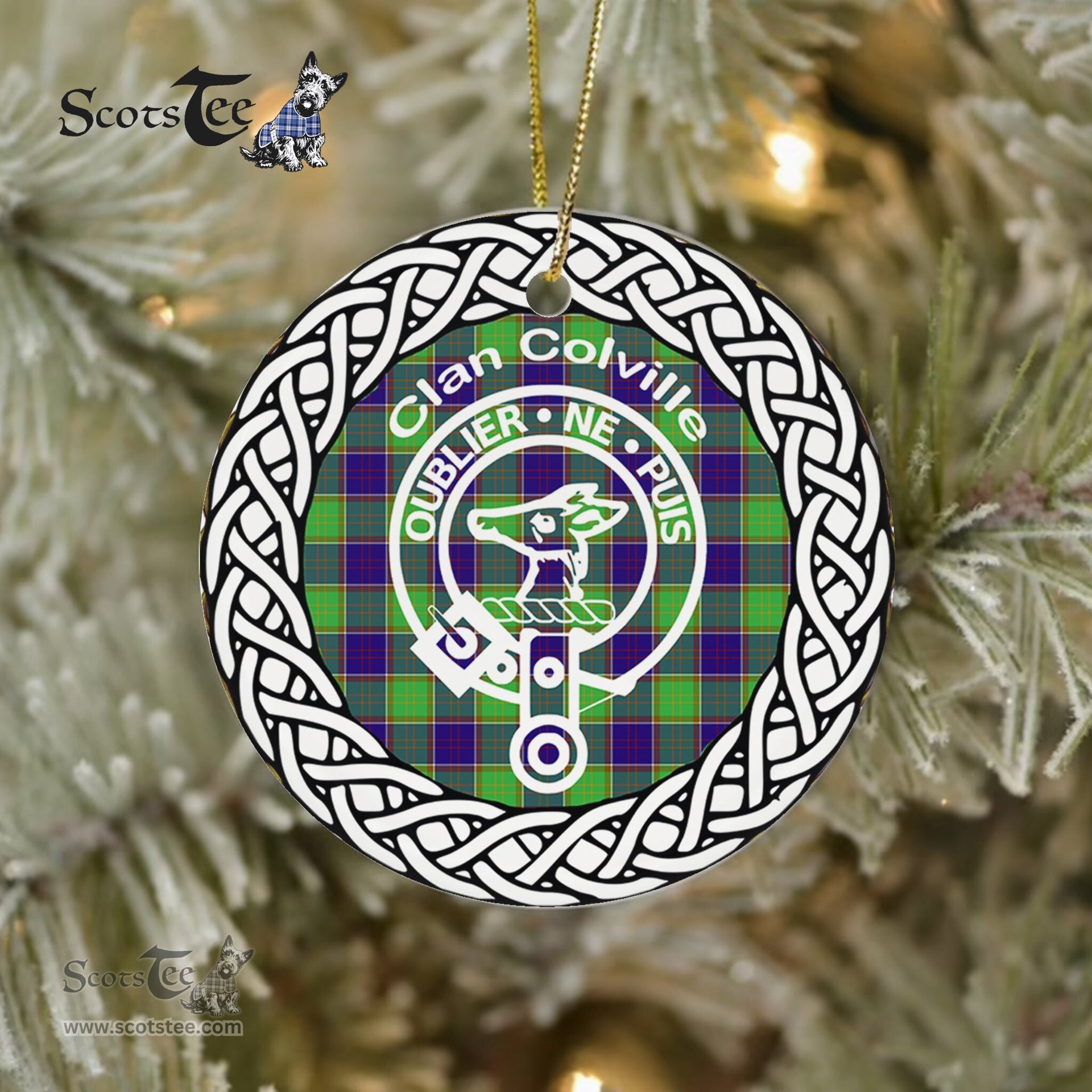 Colville Clan Tartan Crest Badge Plaid Ornament Gift. Christmas Tree Ornament Colville Clan Tartan Ornament Great Christmas Ornaments Gift - Scotstee Shop