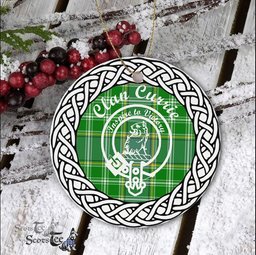 Currie surname last name Scottish Tartan Crest Plaid Ornament Gift. Christmas Tree Ornament Tartan Ornament Great Christmas Ornaments Gift - Scotstee Shop