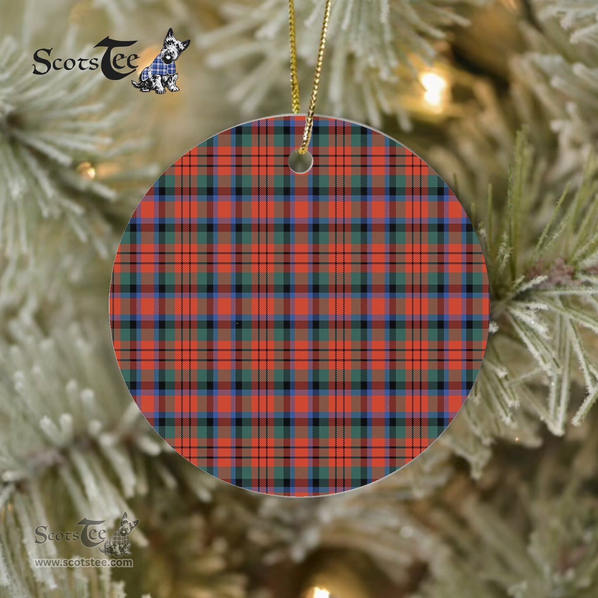 Plaid Christmas Ornaments Scottish Clan MacDuff Ancient Tartan Ceramic Ornament Plaid Ornaments - Scotstee Shop