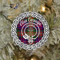Carnegie Modern Scottish Clan Tartan Crest Badge Plaid Ornament Gift. Christmas Tree Ornament Carnegie Clan Tartan Ornament Great Calder Ornaments Gift