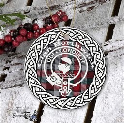 Borthwick Ancient Scottish Clan Tartan Crest Badge Plaid Ornament Gift. Christmas Tree Ornament Borthwick Clan Tartan Ornament,  ceramic ornament, personalized christmas ornaments, christmas tree ornaments, christmas door decorations, Plaid Ornament, Tartan Ceramic Ornament