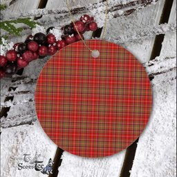 Plaid Christmas Ornaments Scottish Clan MacDougall Tartan Ceramic Ornament Plaid Ornaments - Scotstee Shop