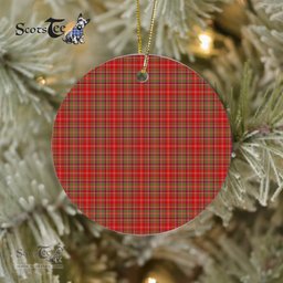 Plaid Christmas Ornaments Scottish Clan MacDougall Tartan Ceramic Ornament Plaid Ornaments - Scotstee Shop