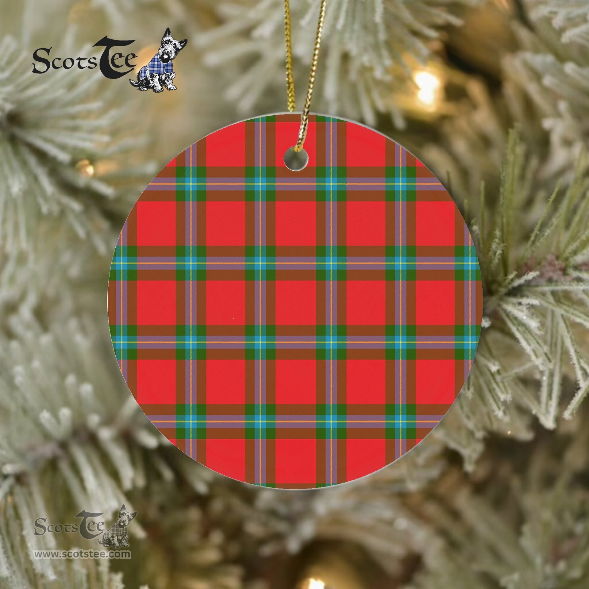 Plaid Christmas Ornaments Scottish Clan MacLaine Of Loch Buie Tartan Ceramic Ornament Plaid Ornaments - Scotstee Shop