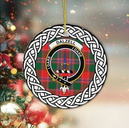 Dalzell Tartan Ornament,  ceramic ornament, personalized christmas ornaments, christmas tree ornaments, christmas door decorations, Plaid Ornament, Tartan Ceramic Ornament