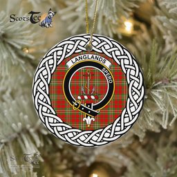 Langlands Tartan Ornament,  ceramic ornament, personalized christmas ornaments, christmas tree ornaments, christmas door decorations, Plaid Ornament, Tartan Ceramic Ornament