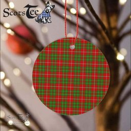 Plaid Christmas Ornaments Scottish Clan Burnett Tartan Ornament,  ceramic ornament, personalized christmas ornaments, christmas tree ornaments, christmas door decorations, Plaid Ornament, Tartan Ceramic Ornament