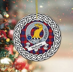 Haldane Tartan Ornament,  ceramic ornament, personalized christmas ornaments, christmas tree ornaments, christmas door decorations, Plaid Ornament, Tartan Ceramic Ornament