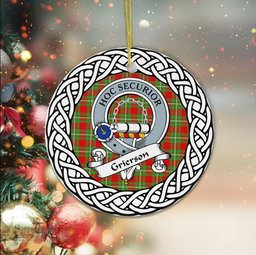 Grierson Tartan Ornament,  ceramic ornament, personalized christmas ornaments, christmas tree ornaments, christmas door decorations, Plaid Ornament, Tartan Ceramic Ornament