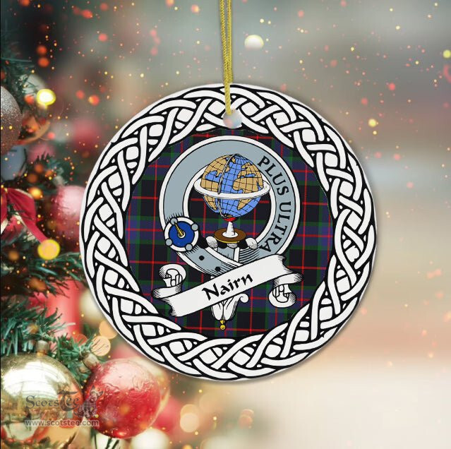 Nairn Tartan Ornament,  ceramic ornament, personalized christmas ornaments, christmas tree ornaments, christmas door decorations, Plaid Ornament, Tartan Ceramic Ornament