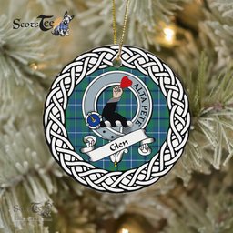 Glen Tartan Ornament,  ceramic ornament, personalized christmas ornaments, christmas tree ornaments, christmas door decorations, Plaid Ornament, Tartan Ceramic Ornament