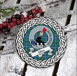 Glen Tartan Ornament,  ceramic ornament, personalized christmas ornaments, christmas tree ornaments, christmas door decorations, Plaid Ornament, Tartan Ceramic Ornament