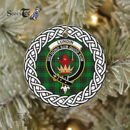 Lundin Tartan Ornament,  ceramic ornament, personalized christmas ornaments, christmas tree ornaments, christmas door decorations, Plaid Ornament, Tartan Ceramic Ornament