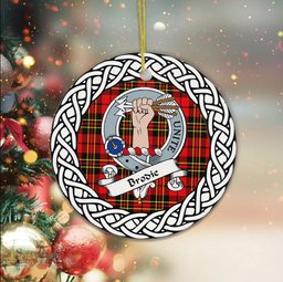 Brodie Scottish Clan Tartan Crest Badge Plaid Ornament Gift. Christmas Tree Ornament Brodie Clan Tartan Ornament Great Boyd Ornaments Gift
