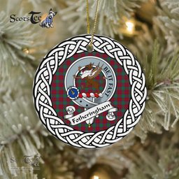 Fotheringham Tartan Ornament,  ceramic ornament, personalized christmas ornaments, christmas tree ornaments, christmas door decorations, Plaid Ornament, Tartan Ceramic Ornament