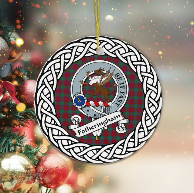 Fotheringham Tartan Ornament,  ceramic ornament, personalized christmas ornaments, christmas tree ornaments, christmas door decorations, Plaid Ornament, Tartan Ceramic Ornament