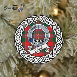 Dalziel Tartan Ornament,  ceramic ornament, personalized christmas ornaments, christmas tree ornaments, christmas door decorations, Plaid Ornament, Tartan Ceramic Ornament