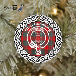 Cumming Clan Tartan Crest Badge Plaid Ornament Gift. Christmas Tree Ornament Cumming Clan Tartan Ornament Great Christmas Ornaments Gift - Scotstee Shop