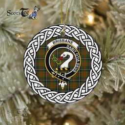 Brisbane Scottish Clan Tartan Crest Badge Plaid Ornament Gift. Christmas Tree Ornament Brisbane Clan Tartan Ornament,  ceramic ornament, personalized christmas ornaments, christmas tree ornaments, christmas door decorations, Plaid Ornament, Tartan Ceramic Ornament